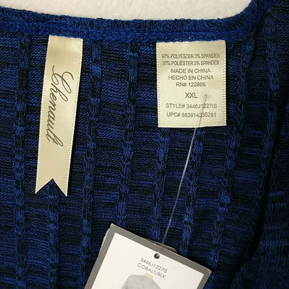 NEW Sweater Tunic Lace Up Grommet Navy Blue Split Side Soft Women's Chenault XXL - Picture 8 of 8